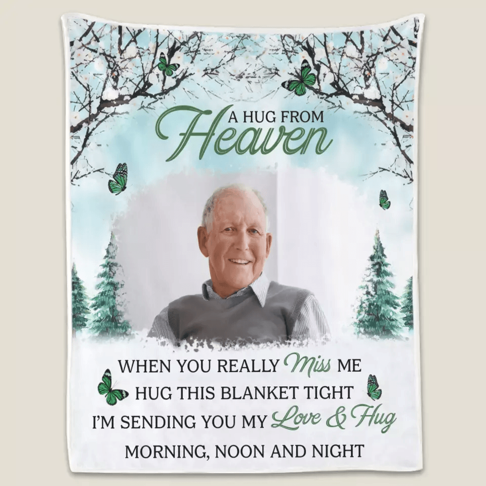 Custom Photo Greatly Loved Deeply Missed - Memorial Custom Blanket