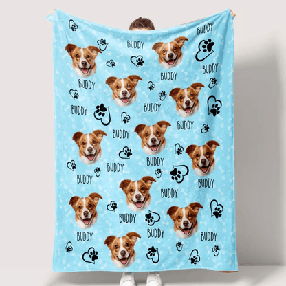 Colorful Upload Pet Image Blanket - Gift For Dog Lovers