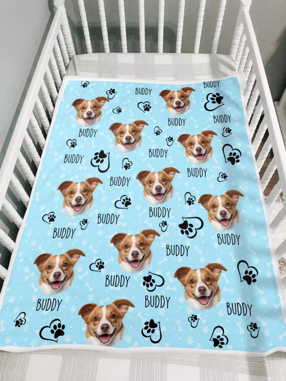 Colorful Upload Pet Image Blanket - Gift For Dog Lovers