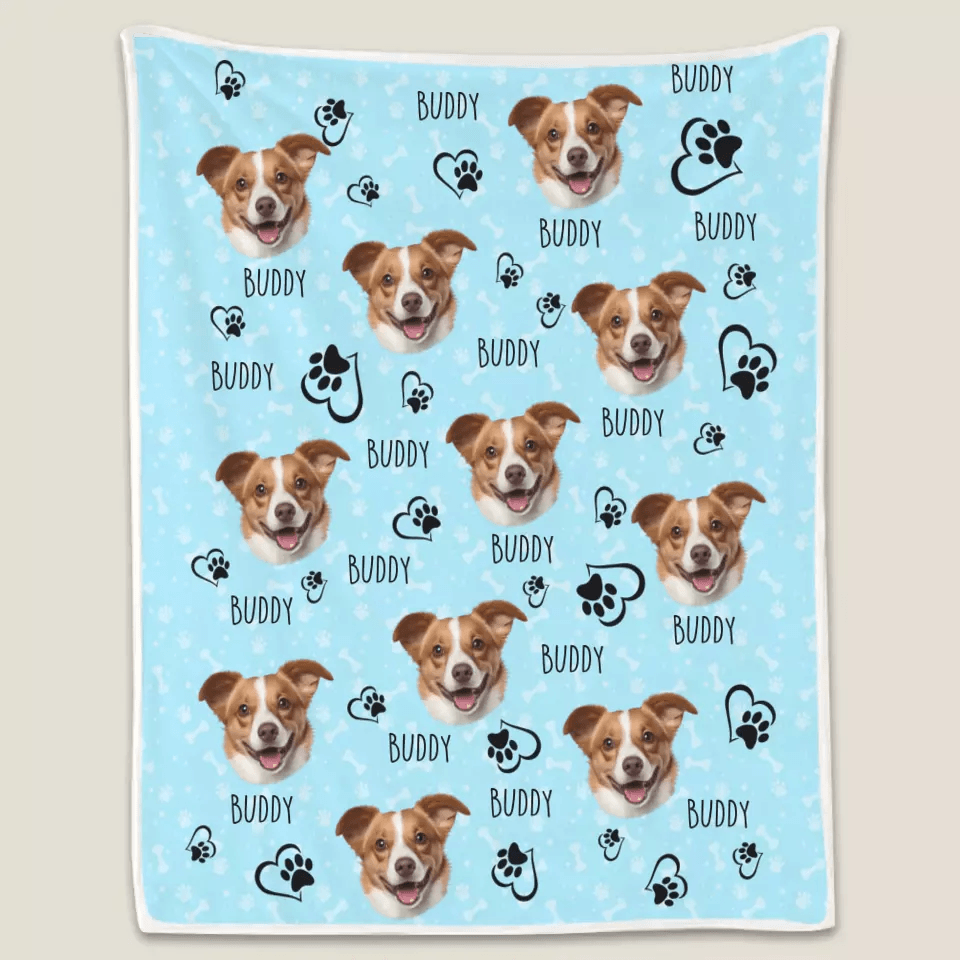 Colorful Upload Pet Image Blanket - Gift For Dog Lovers