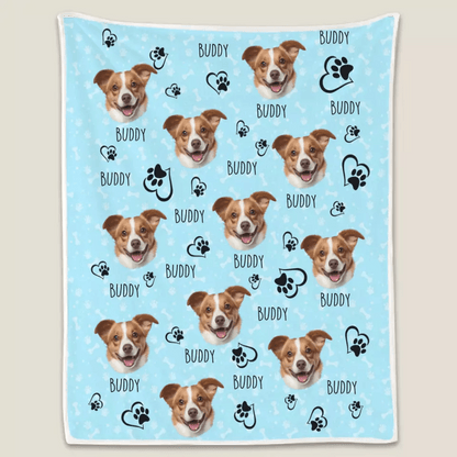 Colorful Upload Pet Image Blanket - Gift For Dog Lovers