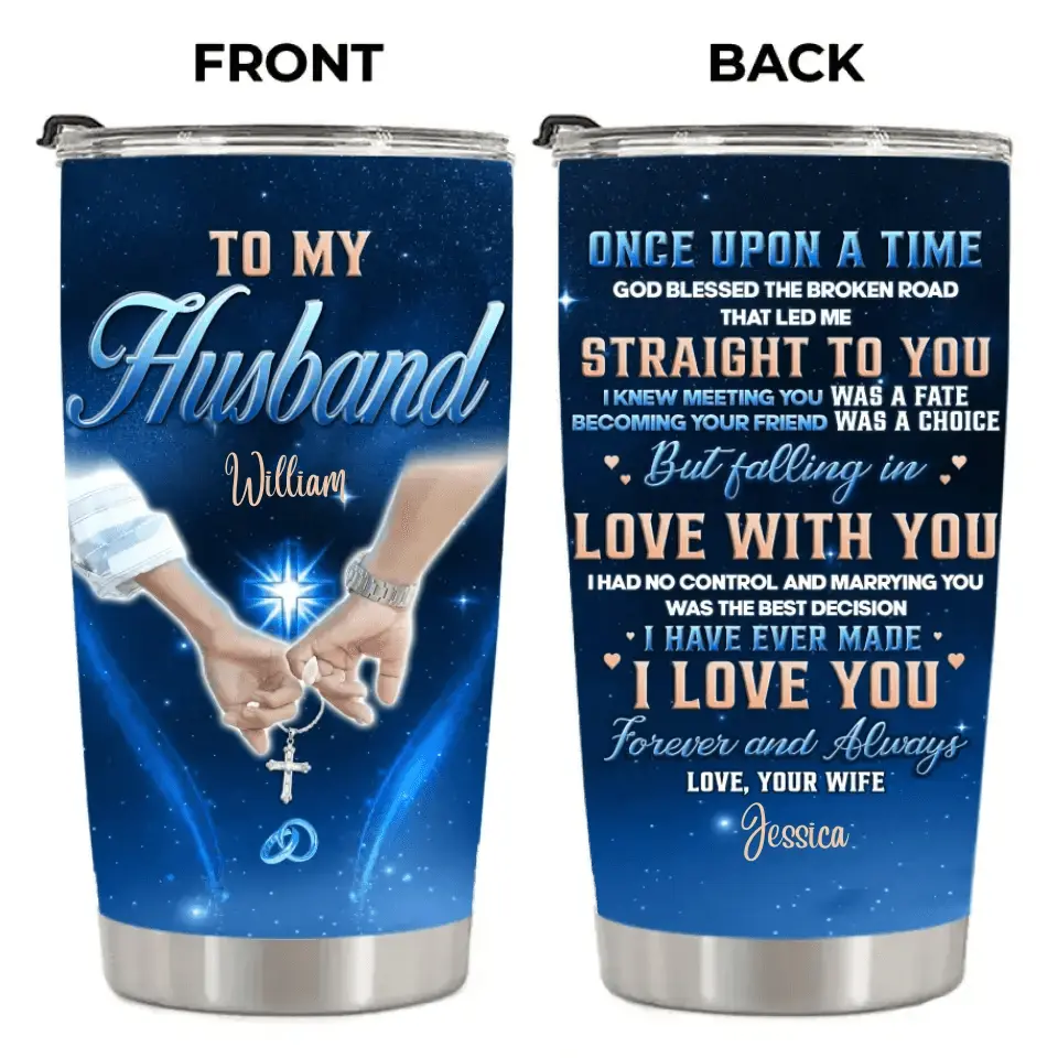 Once Upon A Time - Couple Custom Tumbler - Gift For Husband, Anniversary Gift Ducon Space