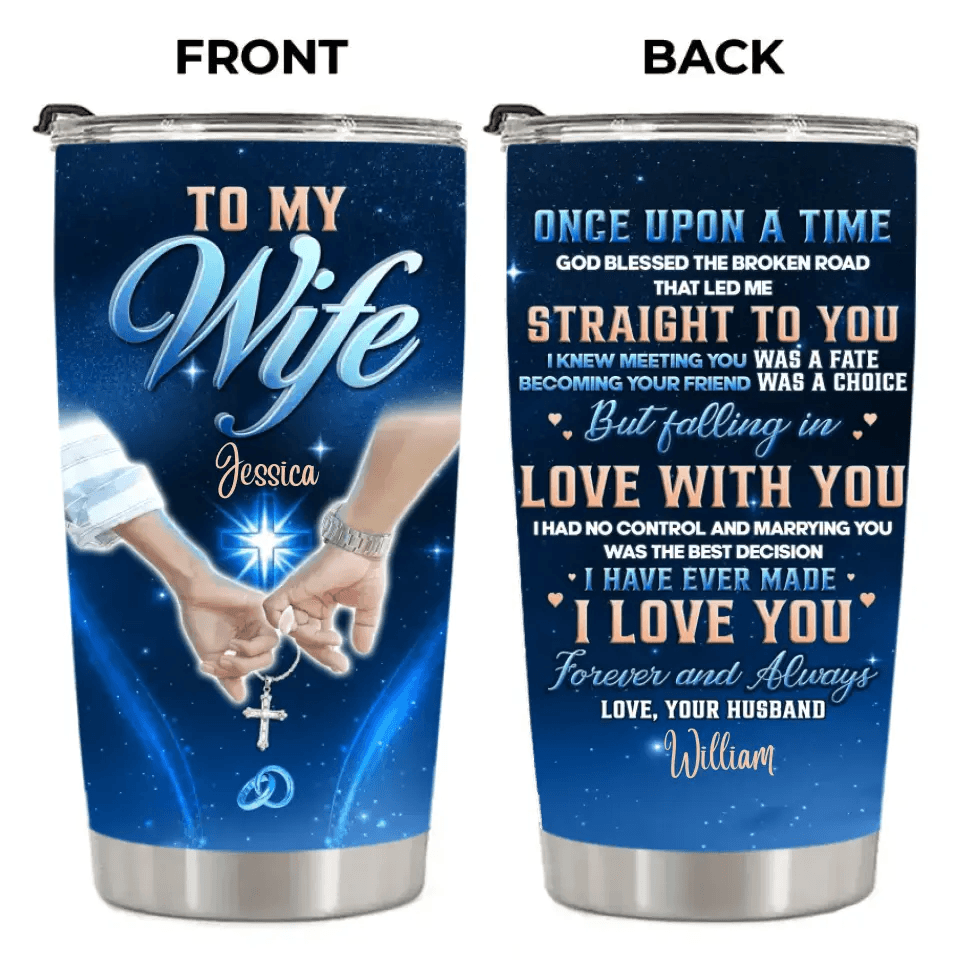 Once Upon A Time - Couple Custom Tumbler - Gift For Wife, Anniversary Gift