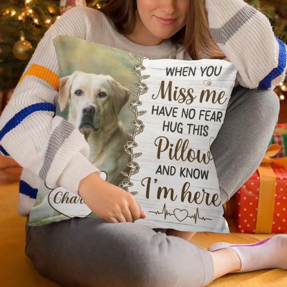 Custom Photo Hug This Pillow Then You Know I'm Here - Memorial Personalized Custom Pillow