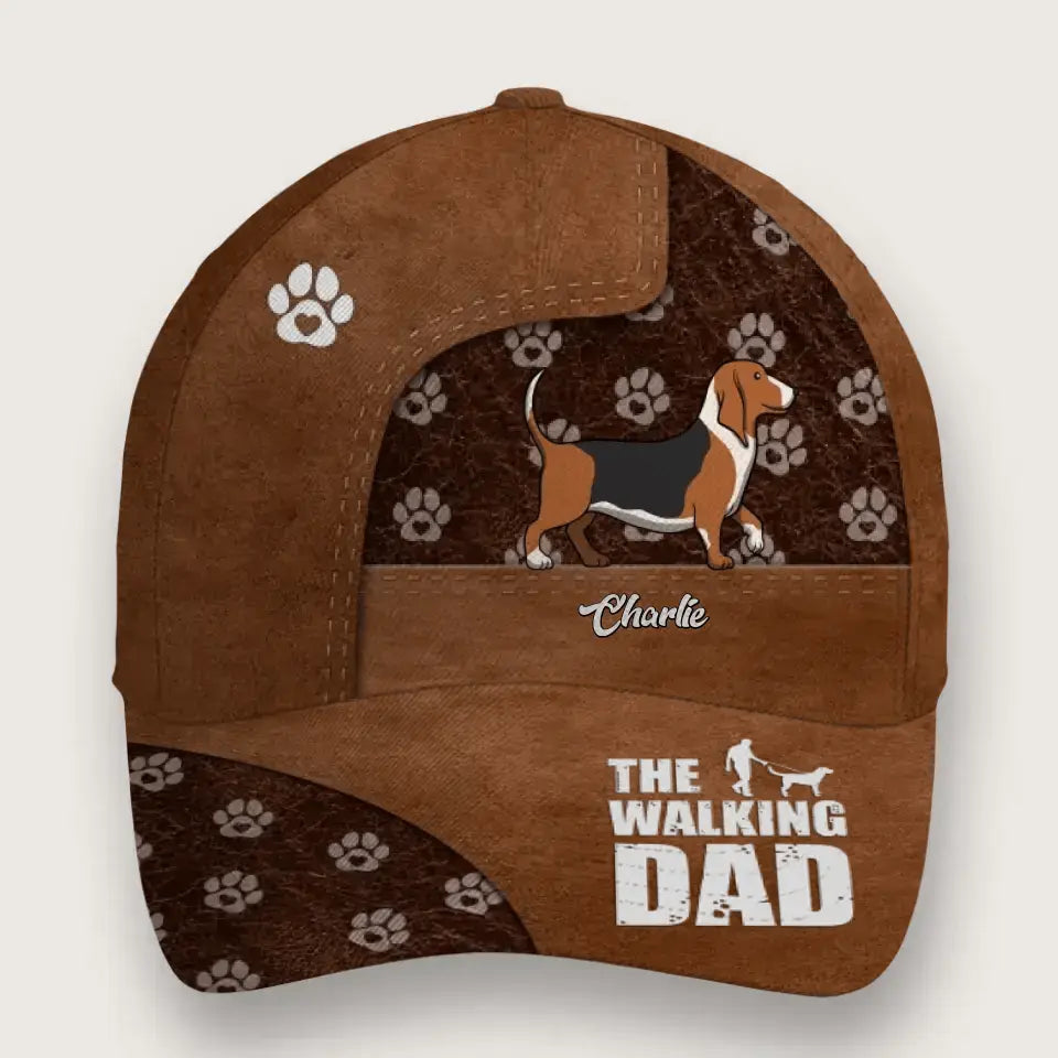 The Walking Dad - Dog Personalized Custom Hat TeeInBlue