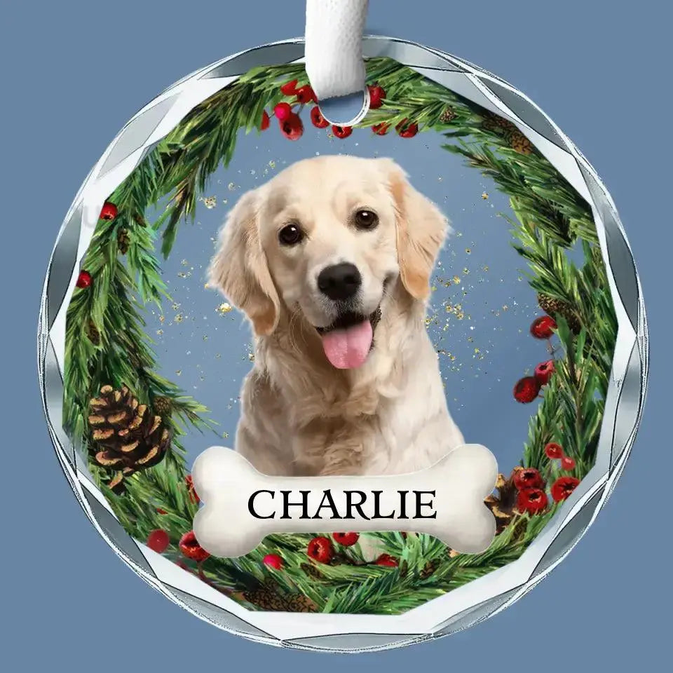 Custom Photo I'm Always With You - Memorial Personalized Custom Circle Glass Ornament TeeInBlue