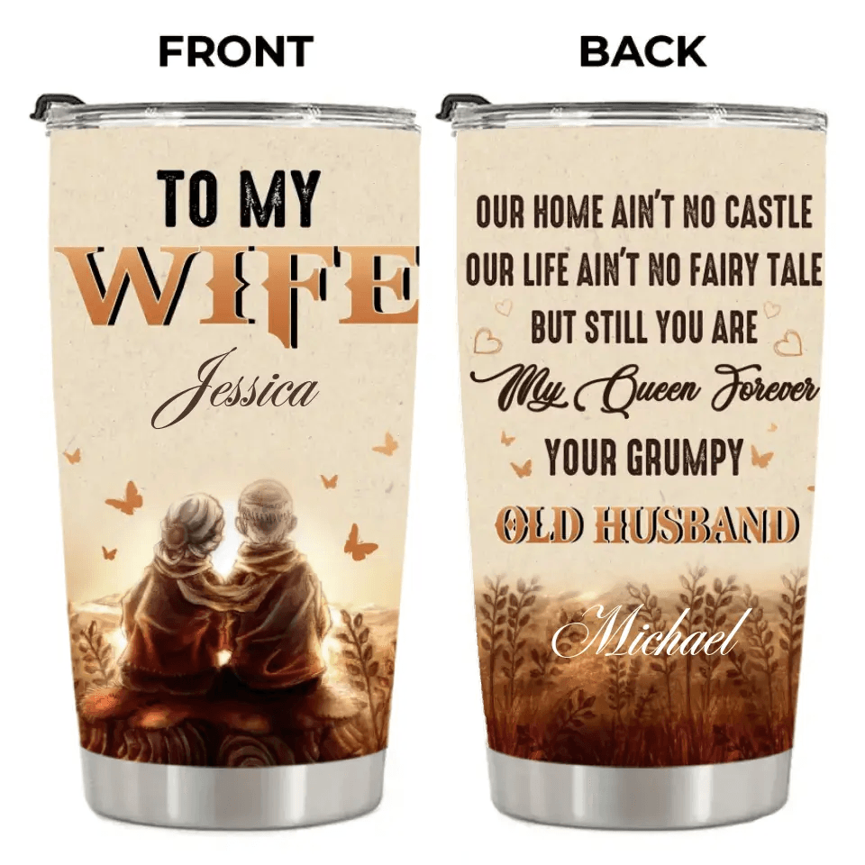 To My Wife, Love Message To My Beloved Wife - Couple Personalized Custom Tumbler - Gift For Couple, Husband Wife, Anniversary, Engagement, Wedding, Marriage Gift