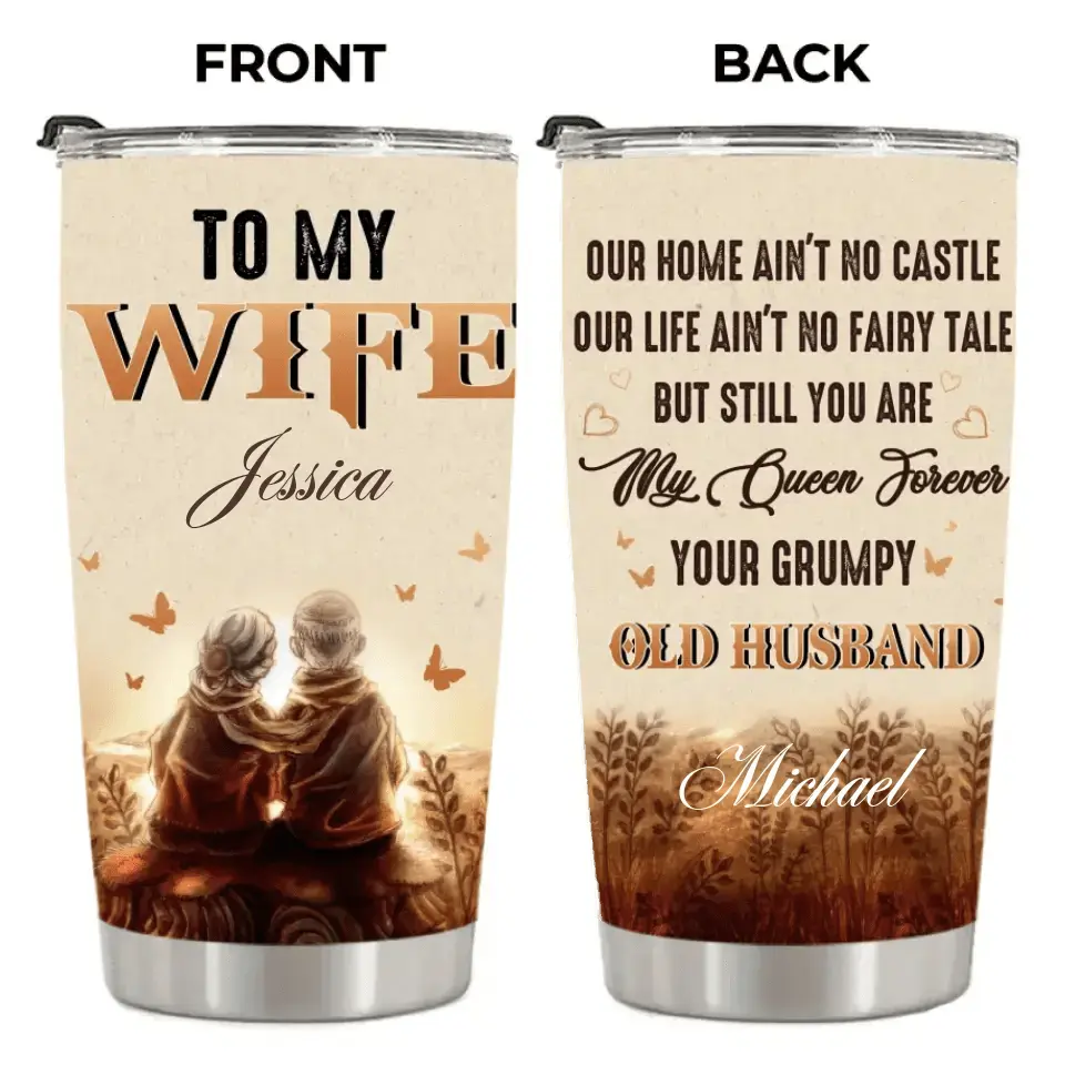 To My Wife, Love Message To My Beloved Wife - Couple Personalized Custom Tumbler - Gift For Couple, Husband Wife, Anniversary, Engagement, Wedding, Marriage Gift PGprint