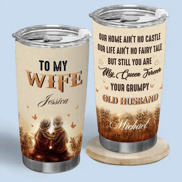 To My Wife, Love Message To My Beloved Wife - Couple Personalized Custom Tumbler - Gift For Couple, Husband Wife, Anniversary, Engagement, Wedding, Marriage Gift PGprint