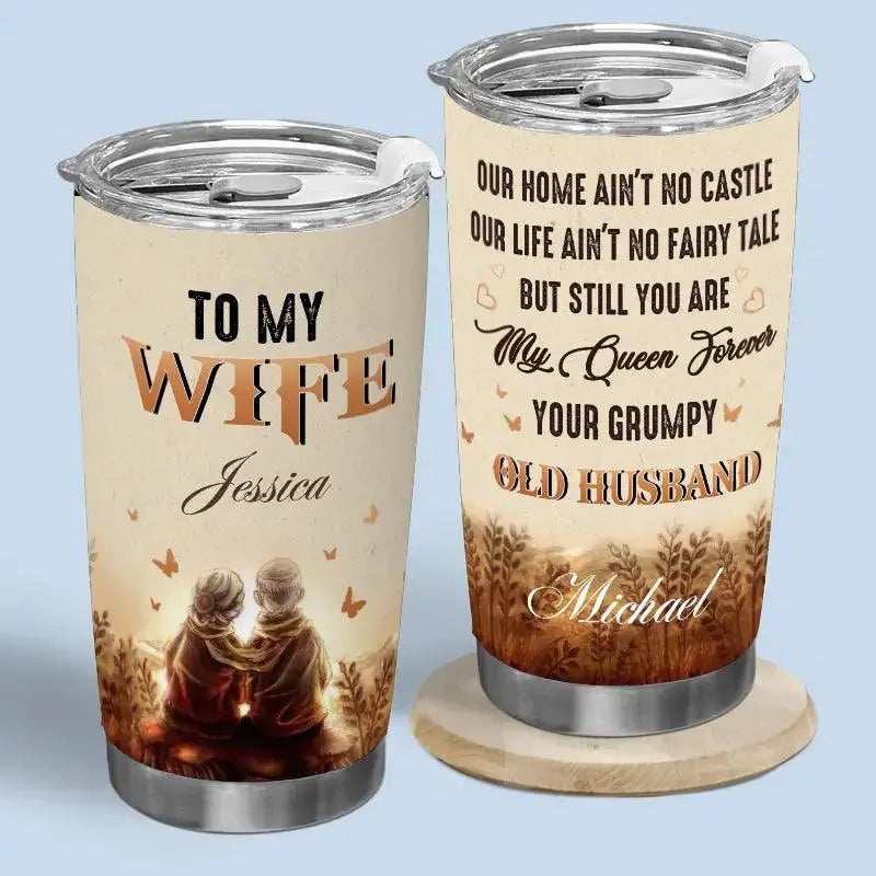 To My Wife, Love Message To My Beloved Wife - Couple Personalized Custom Tumbler - Gift For Couple, Husband Wife, Anniversary, Engagement, Wedding, Marriage Gift PGprint