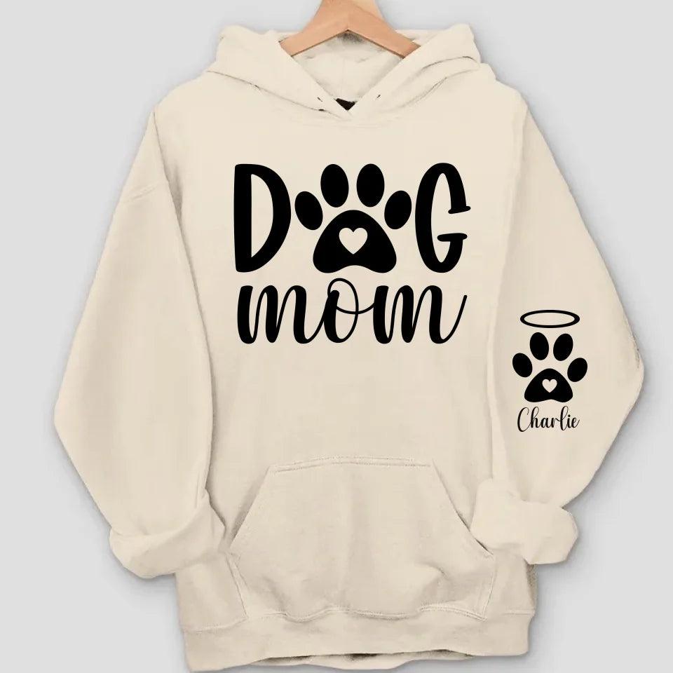 Custom Dog Mom Sweatshirt & Hoodie – Personalized Names on Sleeves | Gift for Dog Lovers