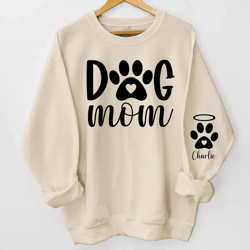Custom Dog Mom Sweatshirt & Hoodie – Personalized Names on Sleeves | Gift for Dog Lovers Dreamship