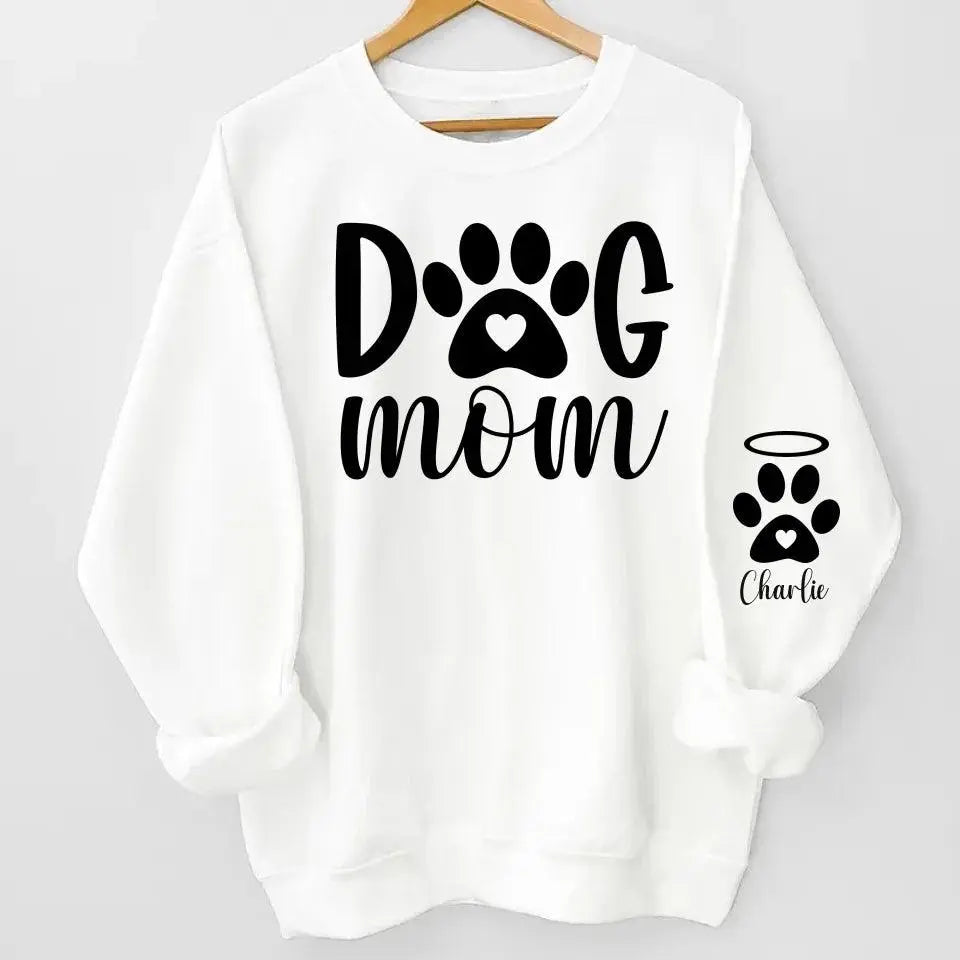Custom Dog Mom Sweatshirt & Hoodie – Personalized Names on Sleeves | Gift for Dog Lovers Dreamship