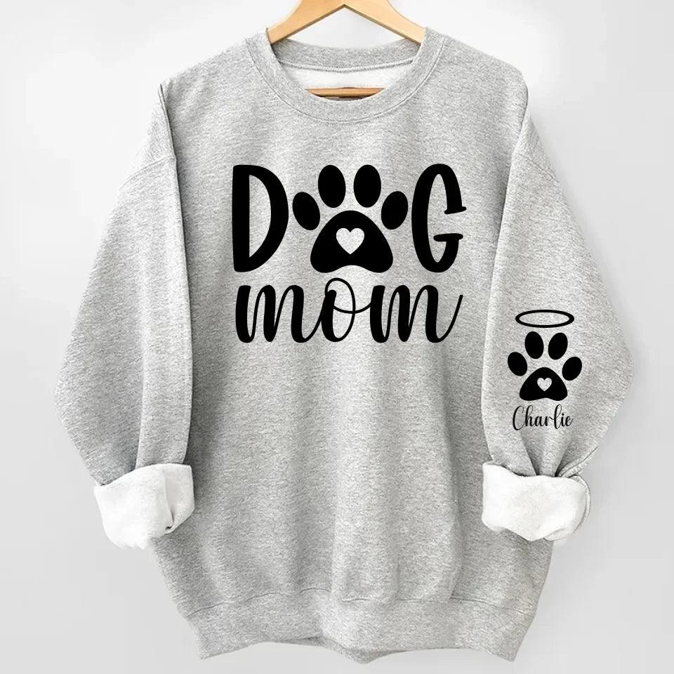 Custom Dog Mom Sweatshirt & Hoodie – Personalized Names on Sleeves | Gift for Dog Lovers