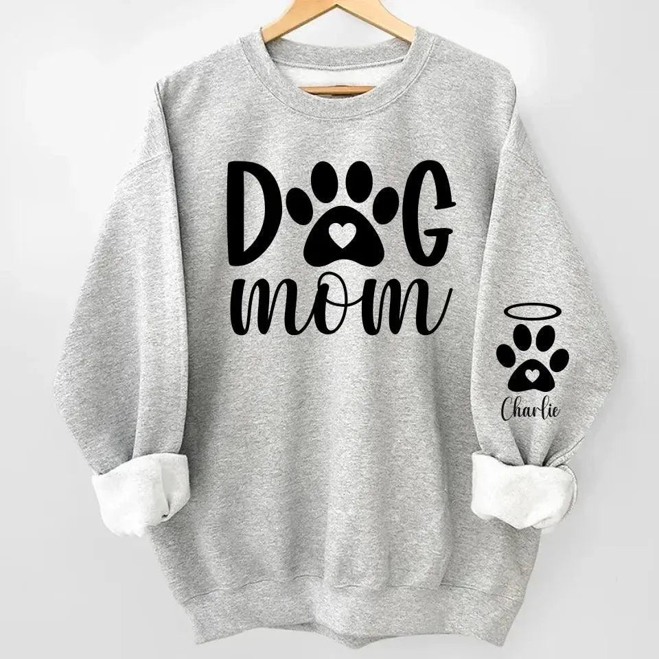 Custom Dog Mom Sweatshirt & Hoodie – Personalized Names on Sleeves | Gift for Dog Lovers Dreamship