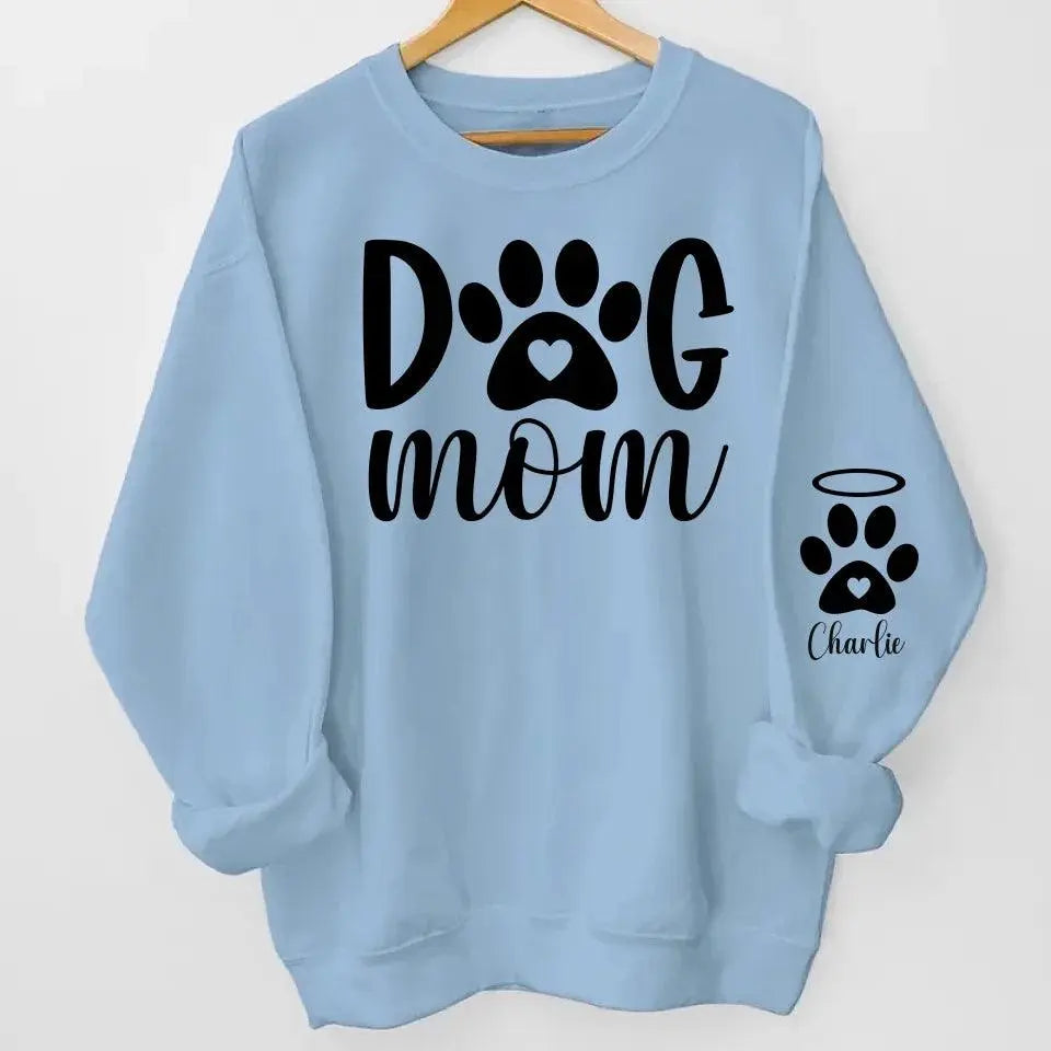 Custom Dog Mom Sweatshirt & Hoodie – Personalized Names on Sleeves | Gift for Dog Lovers Dreamship