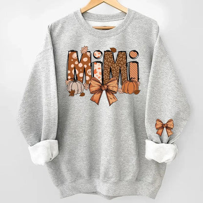 Custom Fall Nana, Mimi, Gigi Sweatshirt & Hoodie – Personalized with Grandchildren's Names on Sleeves