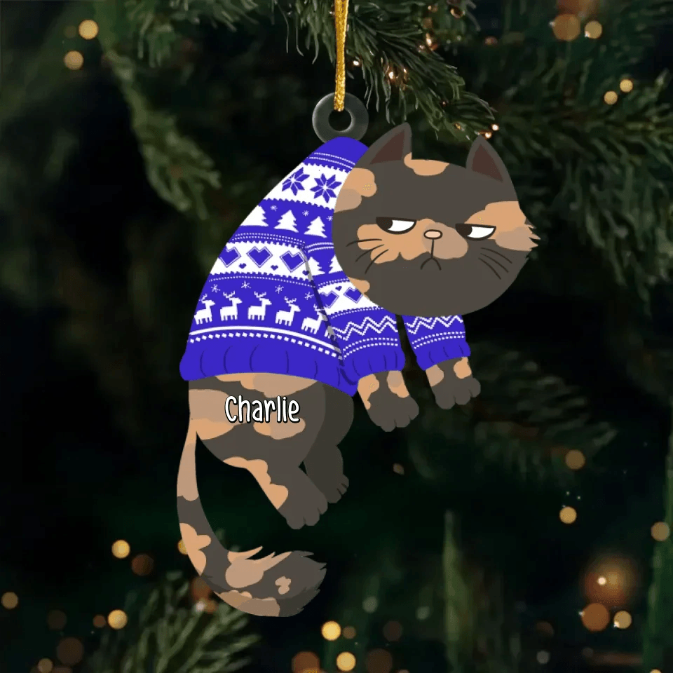 Ducon Space Wood Ornament Christmas Gift - Celebrate a Purr-fect Christmas - Personalized Cat Ornament - Custom Acrylic Shape - Thoughtful Gift for Pet Lovers and Owners