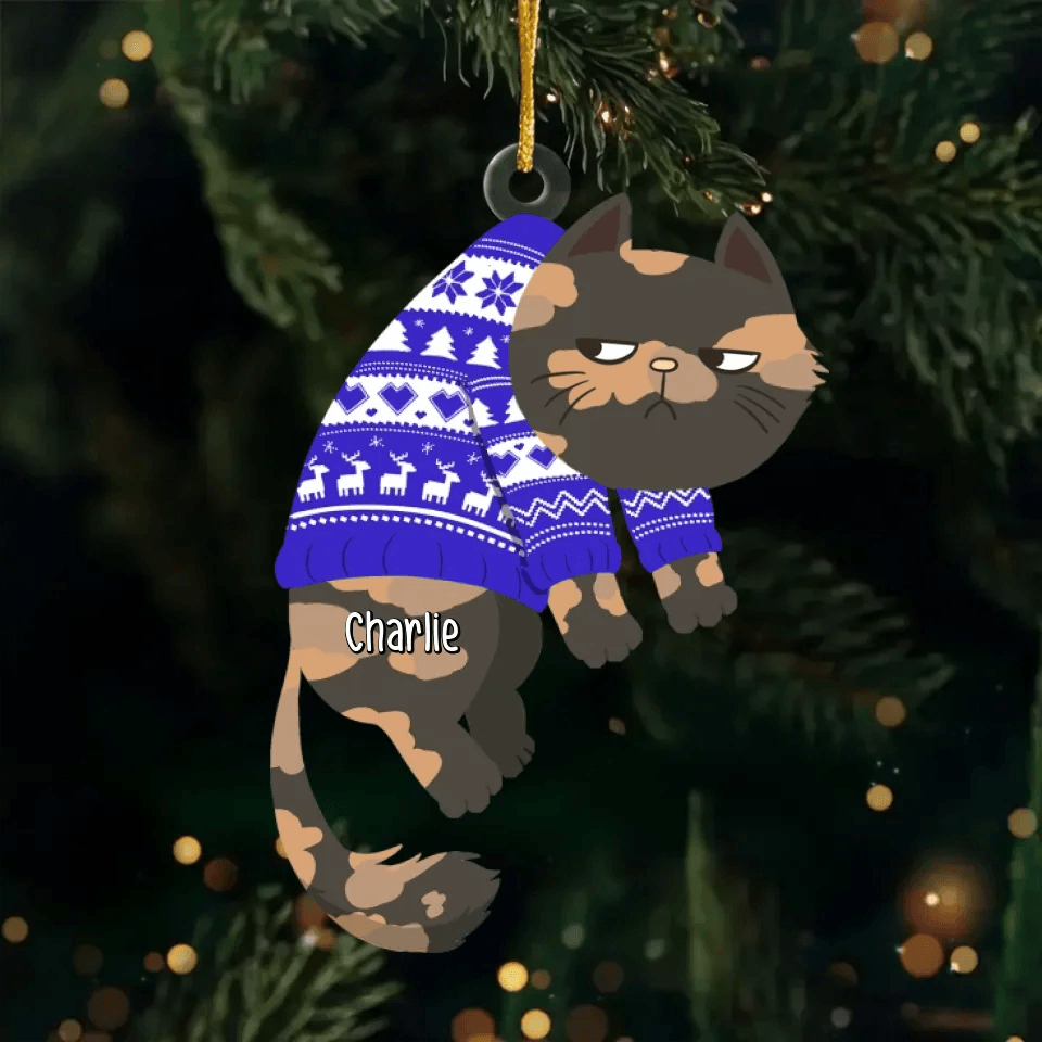 Ducon Space Acrylic Ornament Christmas Gift Celebrate a Purr-fect Christmas - Personalized Cat Ornament - Custom Acrylic Shape - Thoughtful Gift for Pet Lovers and Owners