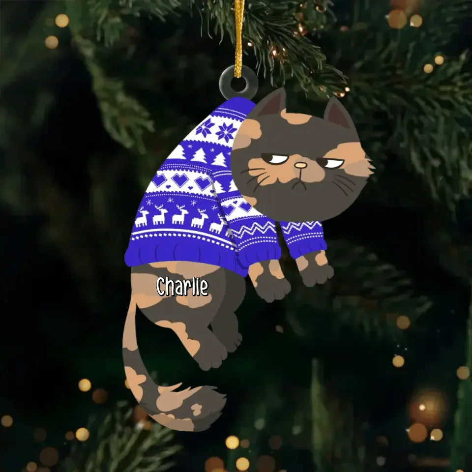 Ducon Space Acrylic Ornament Christmas Gift Celebrate a Purr-fect Christmas - Personalized Cat Ornament - Custom Acrylic Shape - Thoughtful Gift for Pet Lovers and Owners