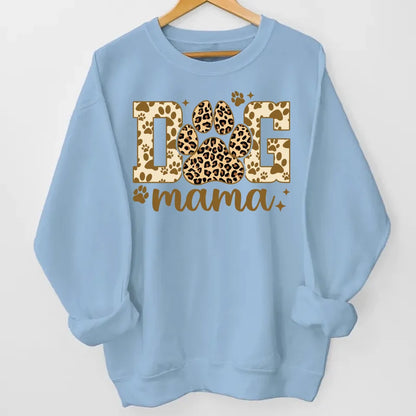 Proudly Wear Your Dog Mama Love - Leopard Sleeve Shirt with Custom Dog Names, Personalized Gift for Dog Moms and Dog Lovers