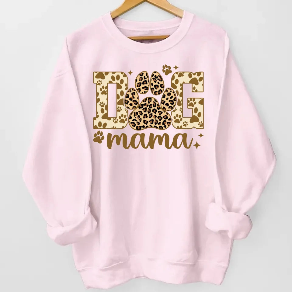 Proudly Wear Your Dog Mama Love - Leopard Sleeve Shirt with Custom Dog Names, Personalized Gift for Dog Moms and Dog Lovers