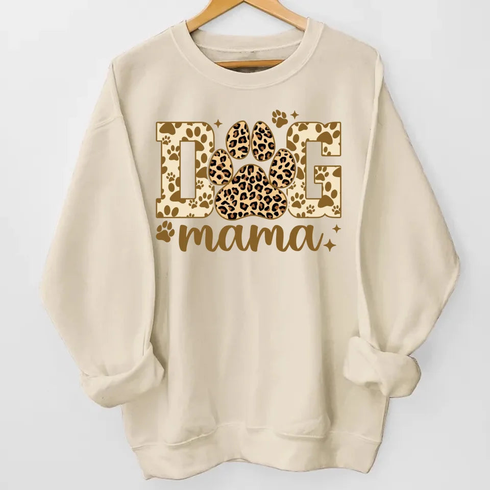 Proudly Wear Your Dog Mama Love - Leopard Sleeve Shirt with Custom Dog Names, Personalized Gift for Dog Moms and Dog Lovers