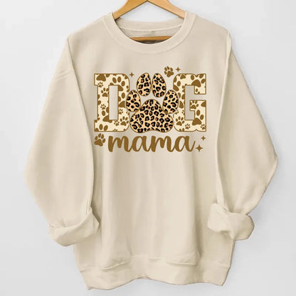 Proudly Wear Your Dog Mama Love - Leopard Sleeve Shirt with Custom Dog Names, Personalized Gift for Dog Moms and Dog Lovers