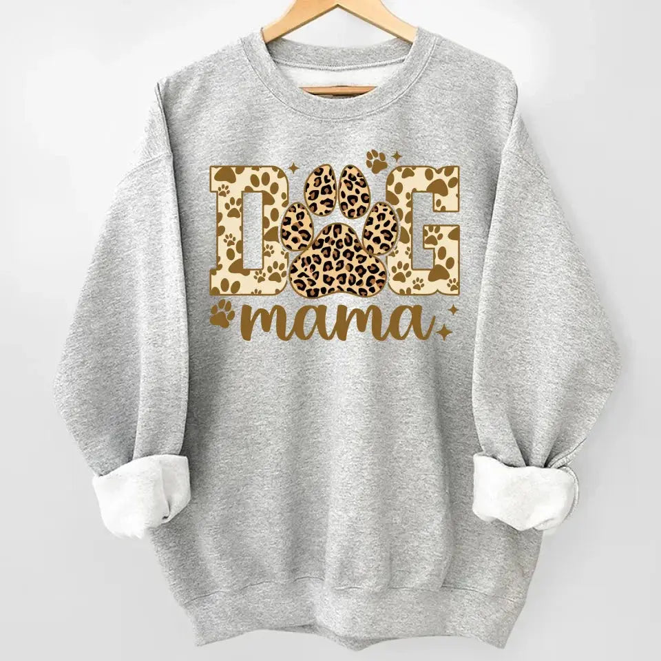 Proudly Wear Your Dog Mama Love - Leopard Sleeve Shirt with Custom Dog Names, Personalized Gift for Dog Moms and Dog Lovers Dreamship