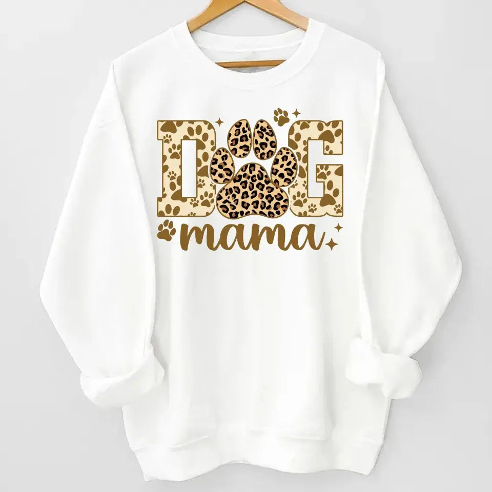 Proudly Wear Your Dog Mama Love - Leopard Sleeve Shirt with Custom Dog Names, Personalized Gift for Dog Moms and Dog Lovers Dreamship