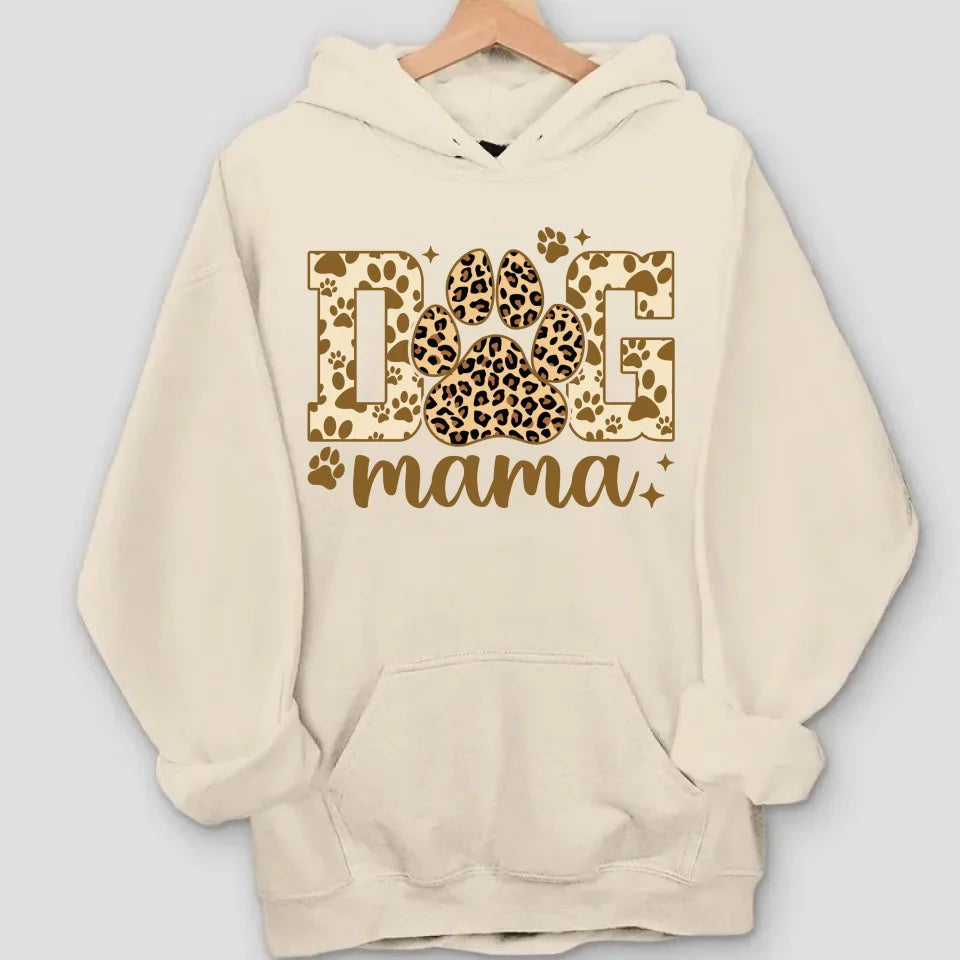 Proudly Wear Your Dog Mama Love - Leopard Sleeve Shirt with Custom Dog Names, Personalized Gift for Dog Moms and Dog Lovers