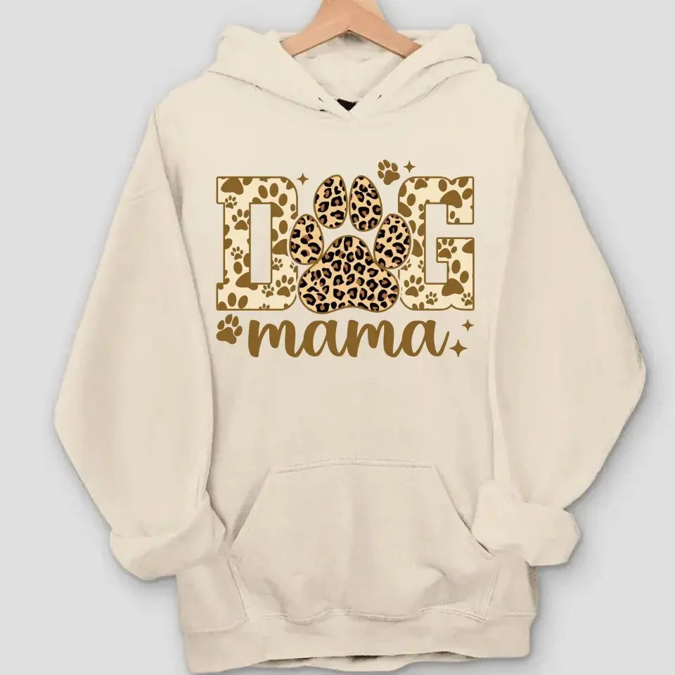 Proudly Wear Your Dog Mama Love - Leopard Sleeve Shirt with Custom Dog Names, Personalized Gift for Dog Moms and Dog Lovers Dreamship
