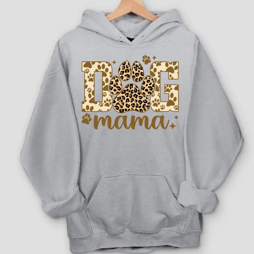 Proudly Wear Your Dog Mama Love - Leopard Sleeve Shirt with Custom Dog Names, Personalized Gift for Dog Moms and Dog Lovers