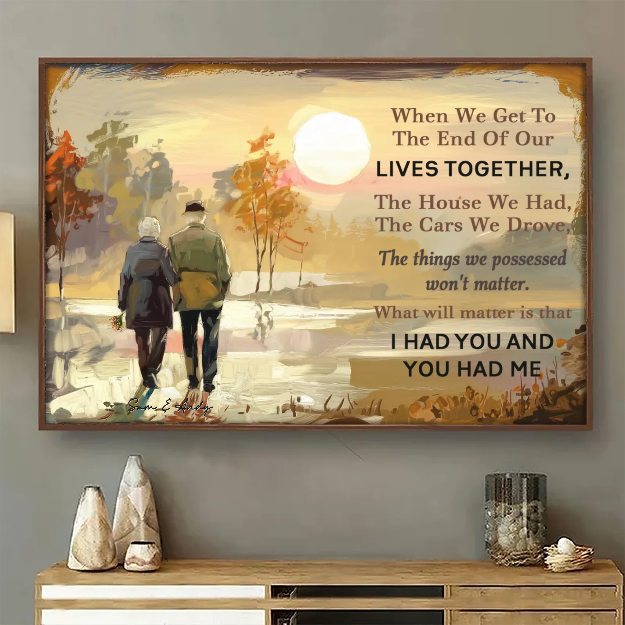 When We Get to the End of Our Lives Together - Personalized Old Couple Poster with Names, Custom Family Wall Art Gift
