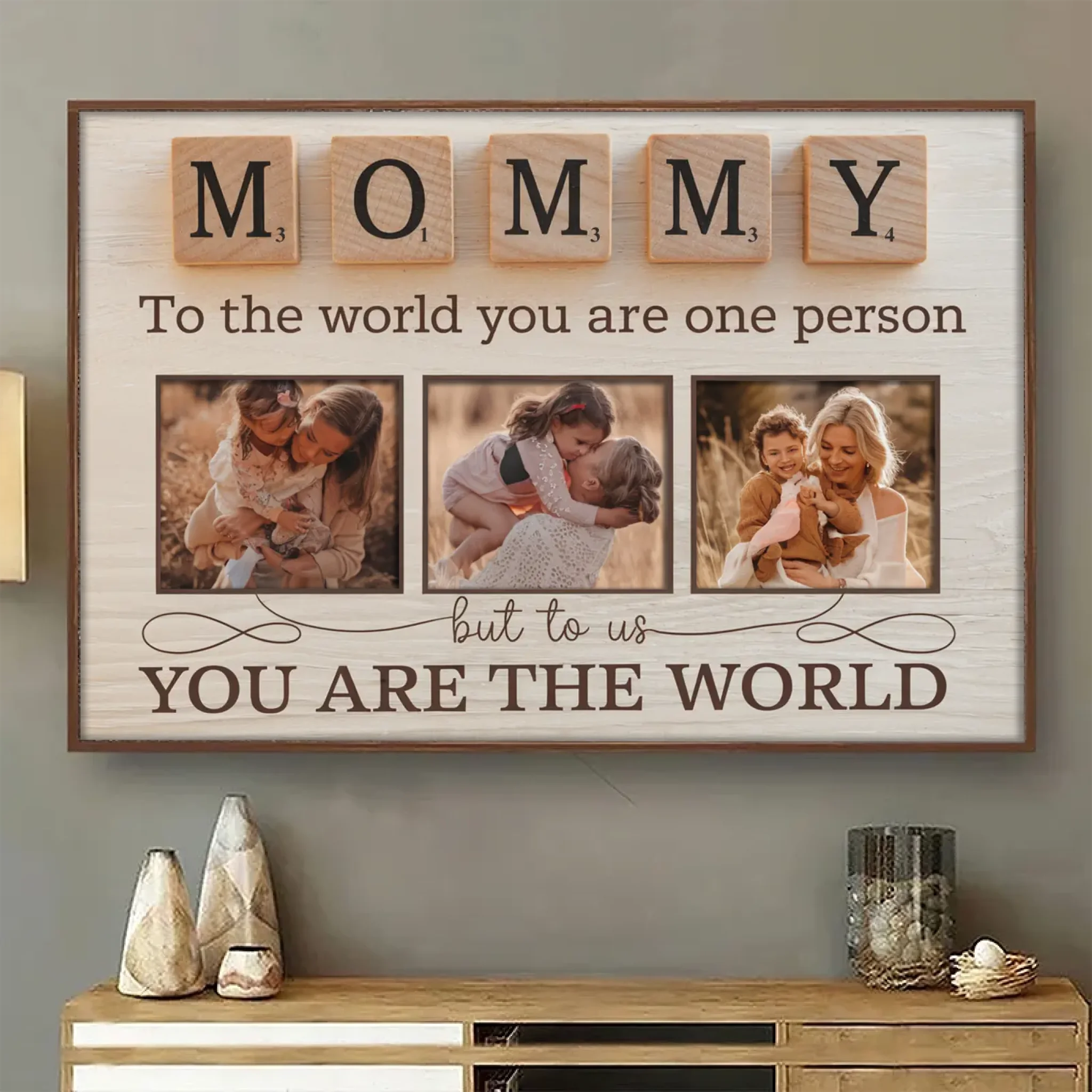 To the World You Are One Person, to Us You Are Everything - Personalized Mom Canvas, Heartfelt Mother’s Day Gift from Son or Kids POSFEBMOM00225215