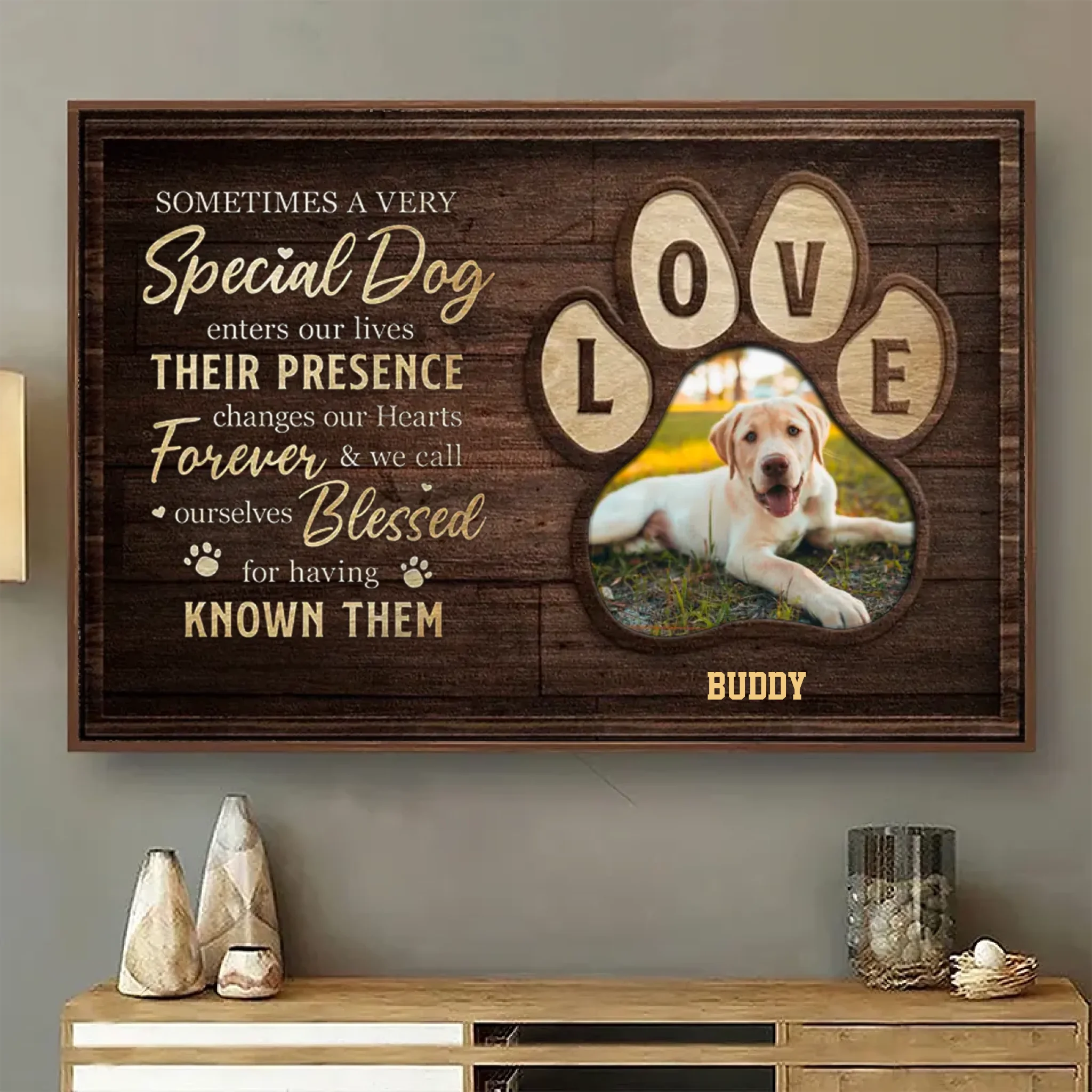 A Special Dog Leaves Paw Prints on Our Hearts - Personalized Horizontal Poster, Custom Gift for Pet Lovers