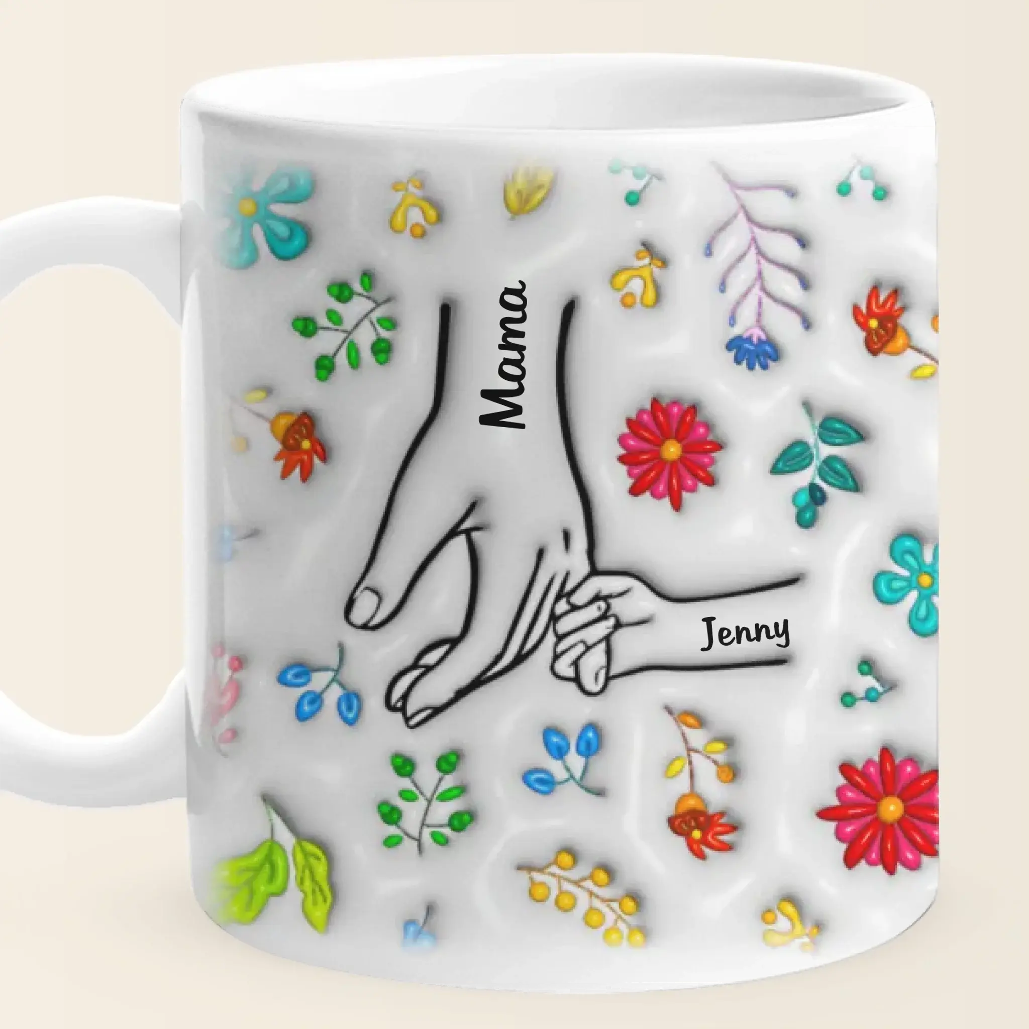 Family Love in Every Sip - Personalized 3D Inflated Effect Mug, Custom Gift for Mom & Grandma Ducon Space