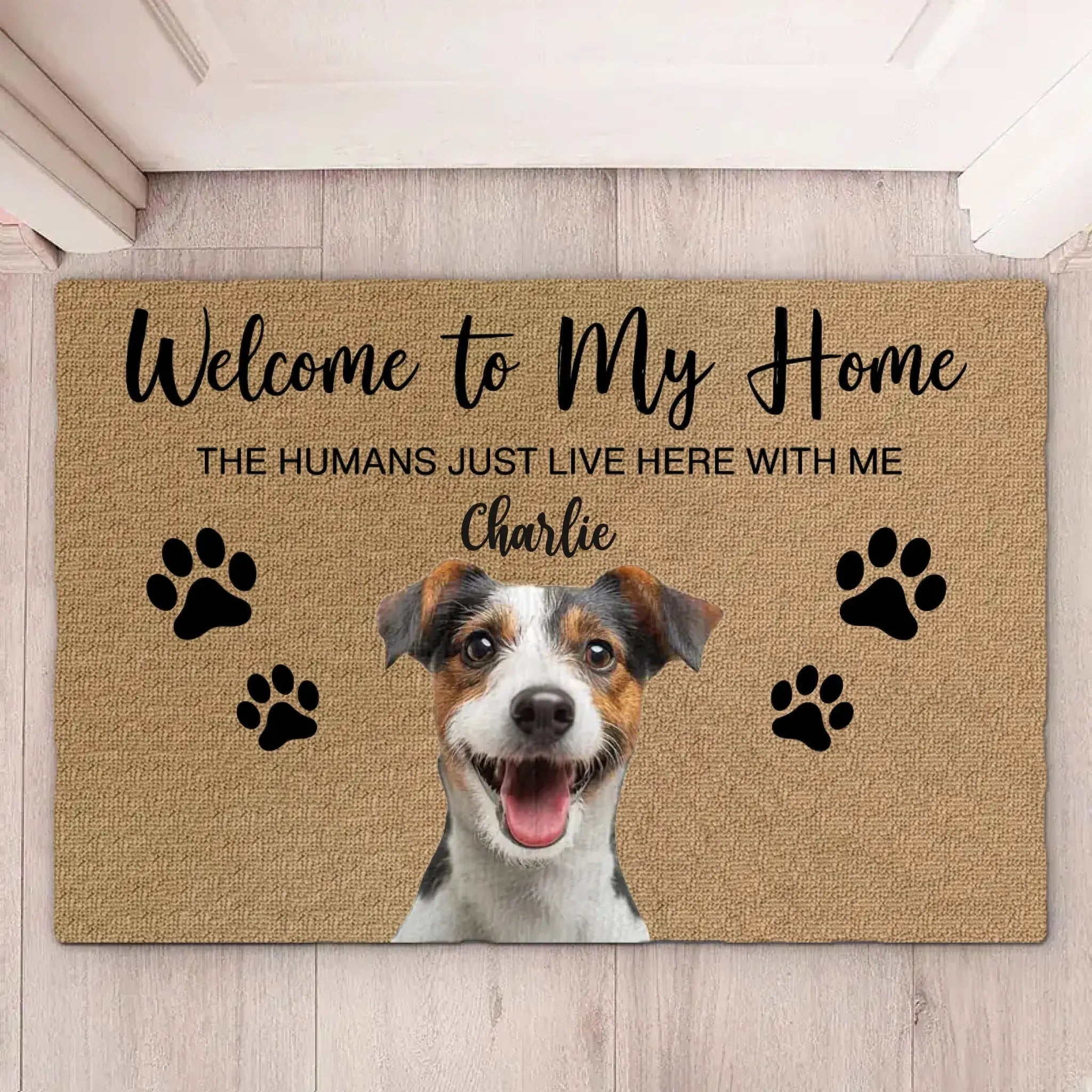 Welcome to My Home - Enter with a Smile - Funny Personalized Doormat with Custom Photo Ducon Space