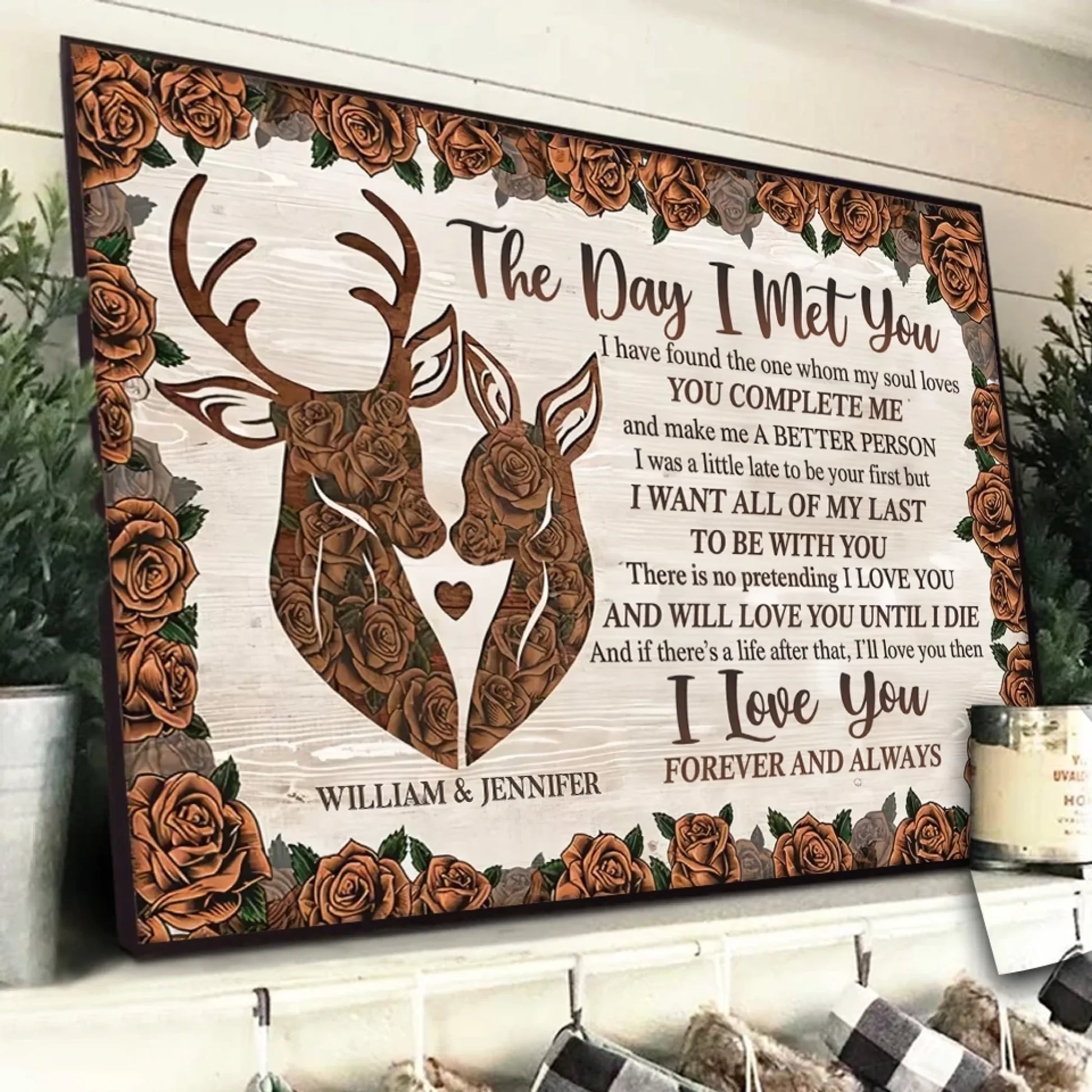 2. You Complete Me – Personalized Horizontal Poster – Heartfelt Gift for Husband, Wife or Couples - POS-MAY25-022-HA