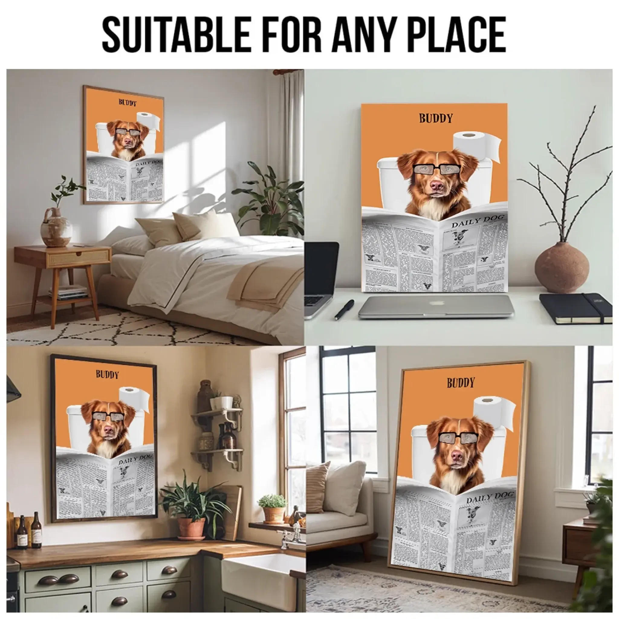 3. Dog Caught Reading the News – Personalized Poster – Funny Custom Gift for Dog Lovers - POS-MAY25-028-HA