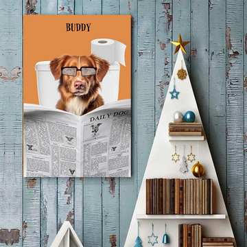 2. Dog Caught Reading the News – Personalized Poster – Funny Custom Gift for Dog Lovers - POS-MAY25-028-HA