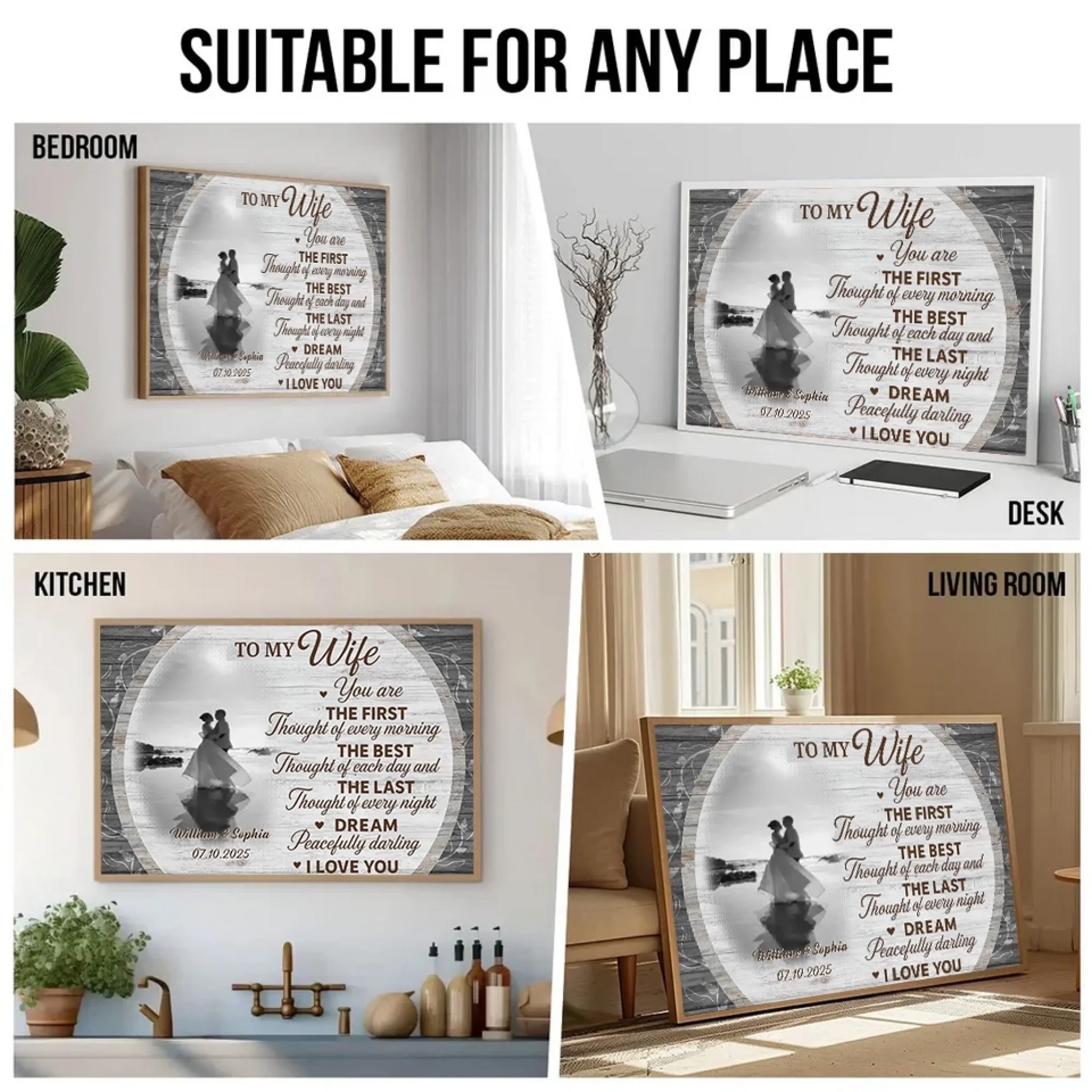 4. Personalized Horizontal Photo Poster – Romantic Gift for Couples - POS-MAY25-021-HA