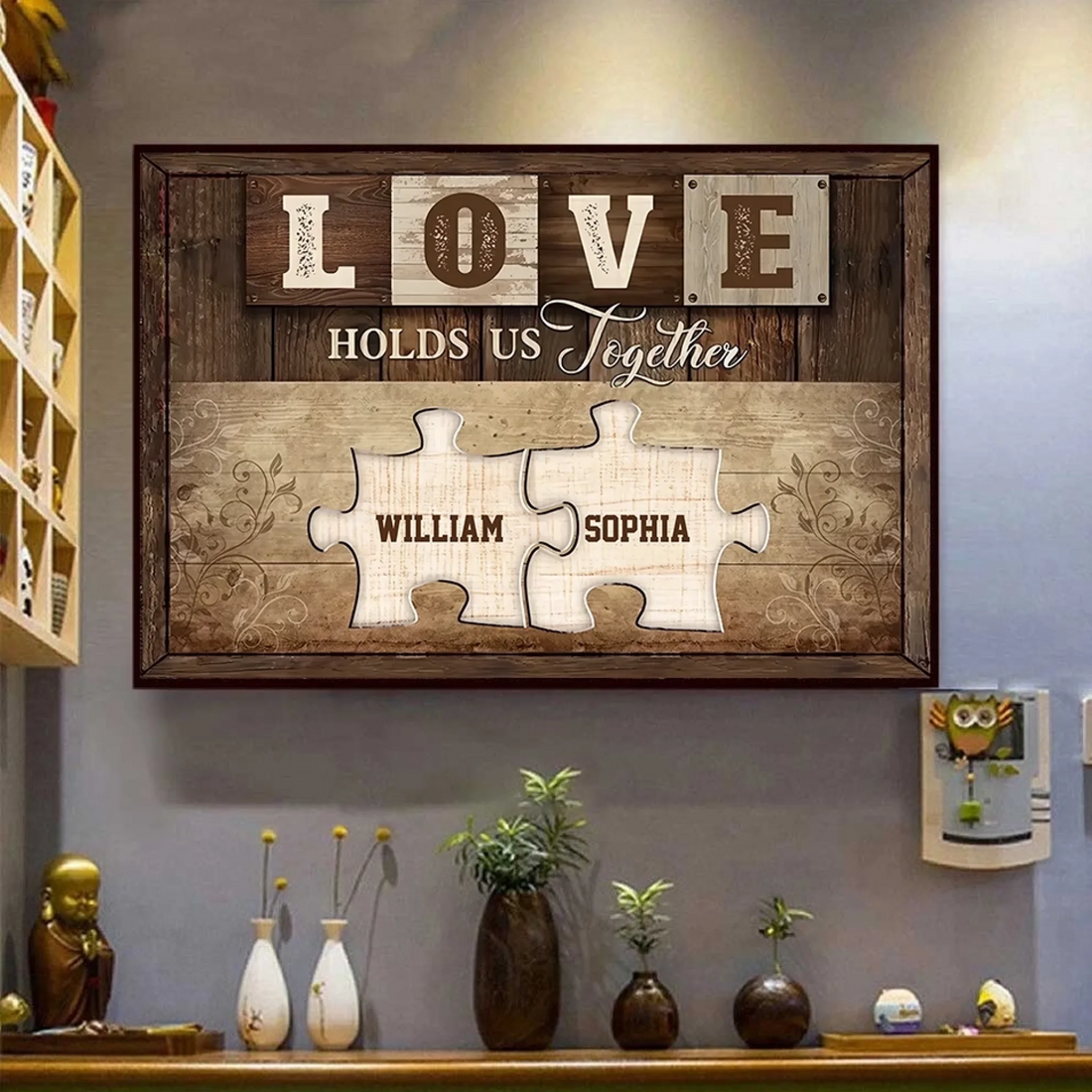 1. Love Holds Us Together – Personalized Horizontal Poster, Romantic Custom Gift for Couples - POS-MAY25-016-HA