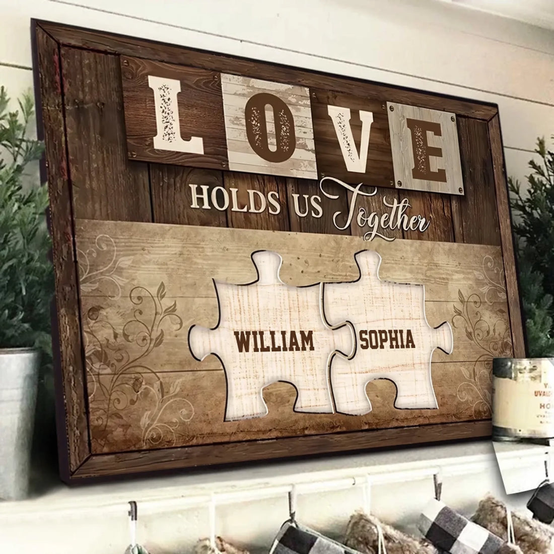 1. Love Holds Us Together – Personalized Horizontal Poster, Romantic Custom Gift for Couples - POS-MAY25-016-HA