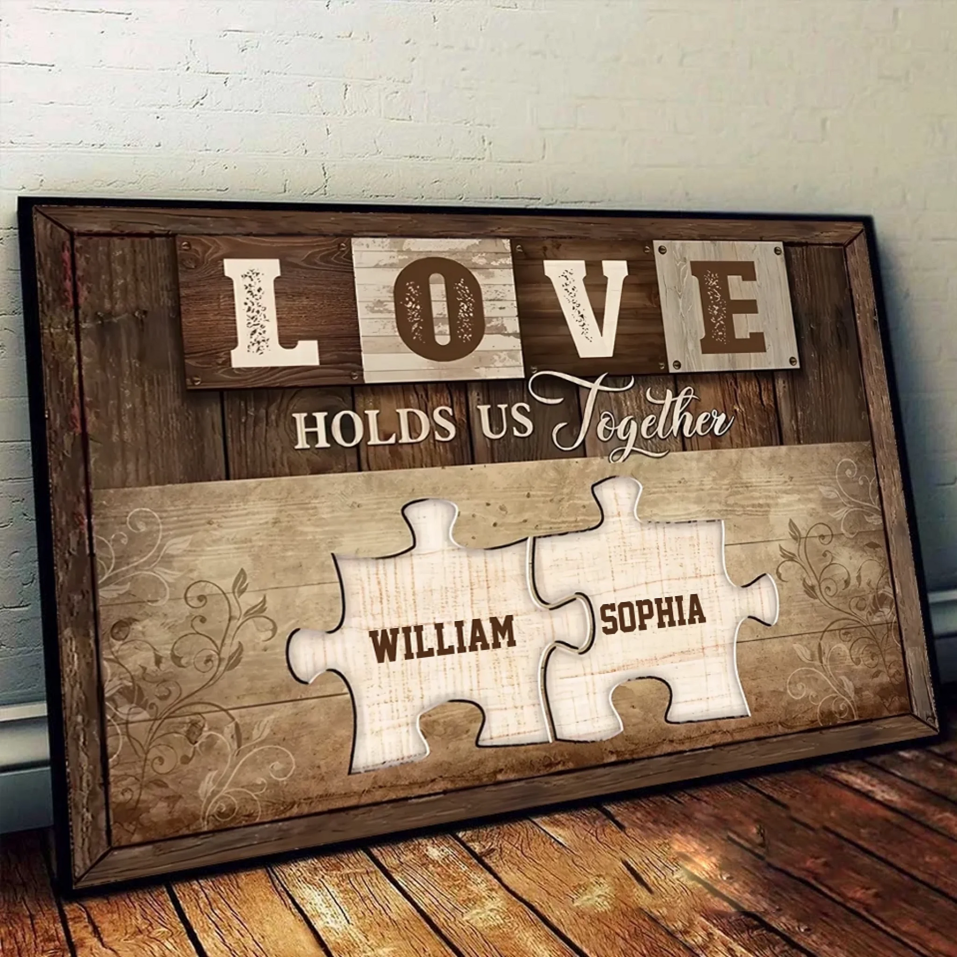 3. Love Holds Us Together – Personalized Horizontal Poster, Romantic Custom Gift for Couples - POS-MAY25-016-HA