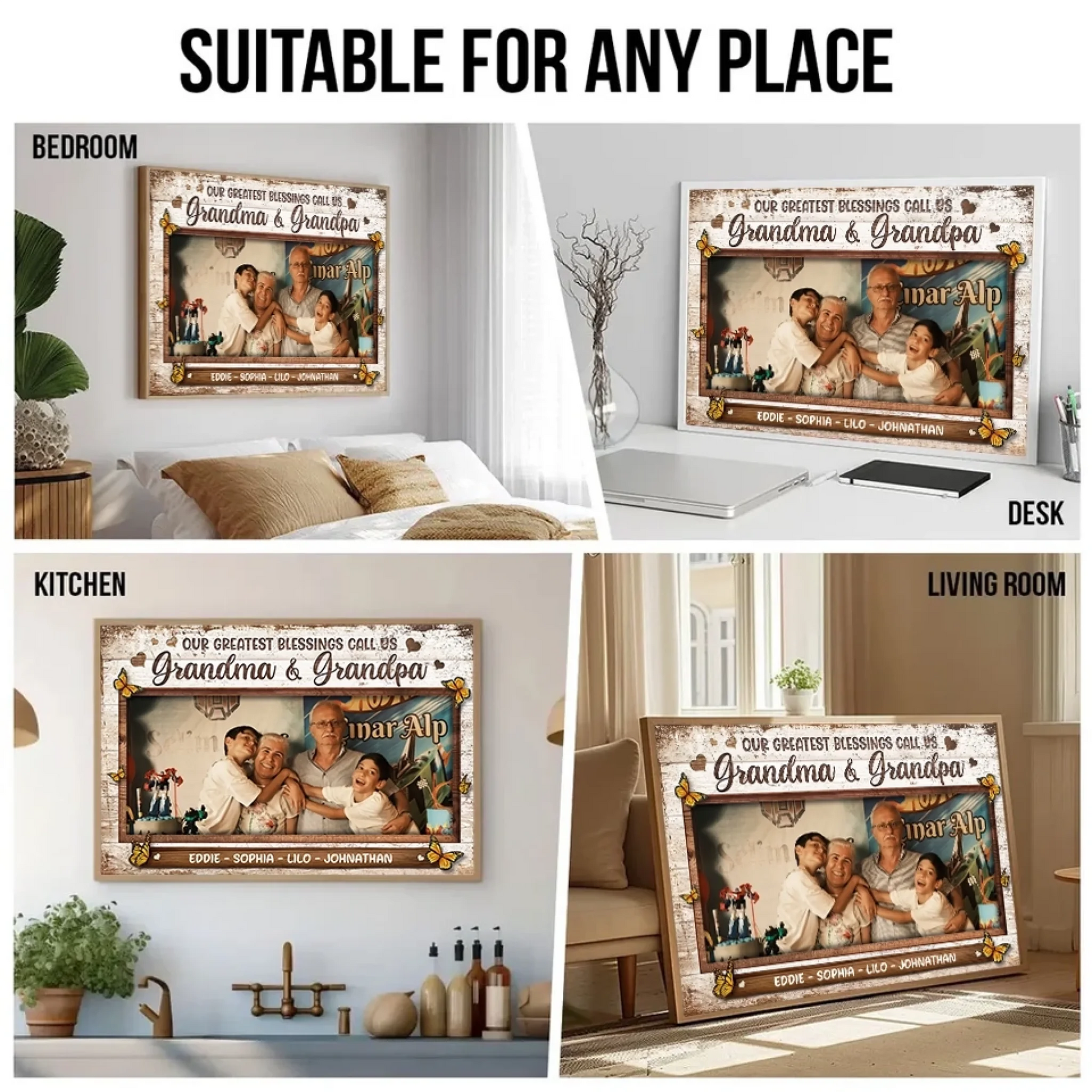 5. Grandkids Make Life More Grand – Personalized Horizontal Poster with Photo Upload, Heartfelt Gift for Grandparents - POS-MAY25-015-HA