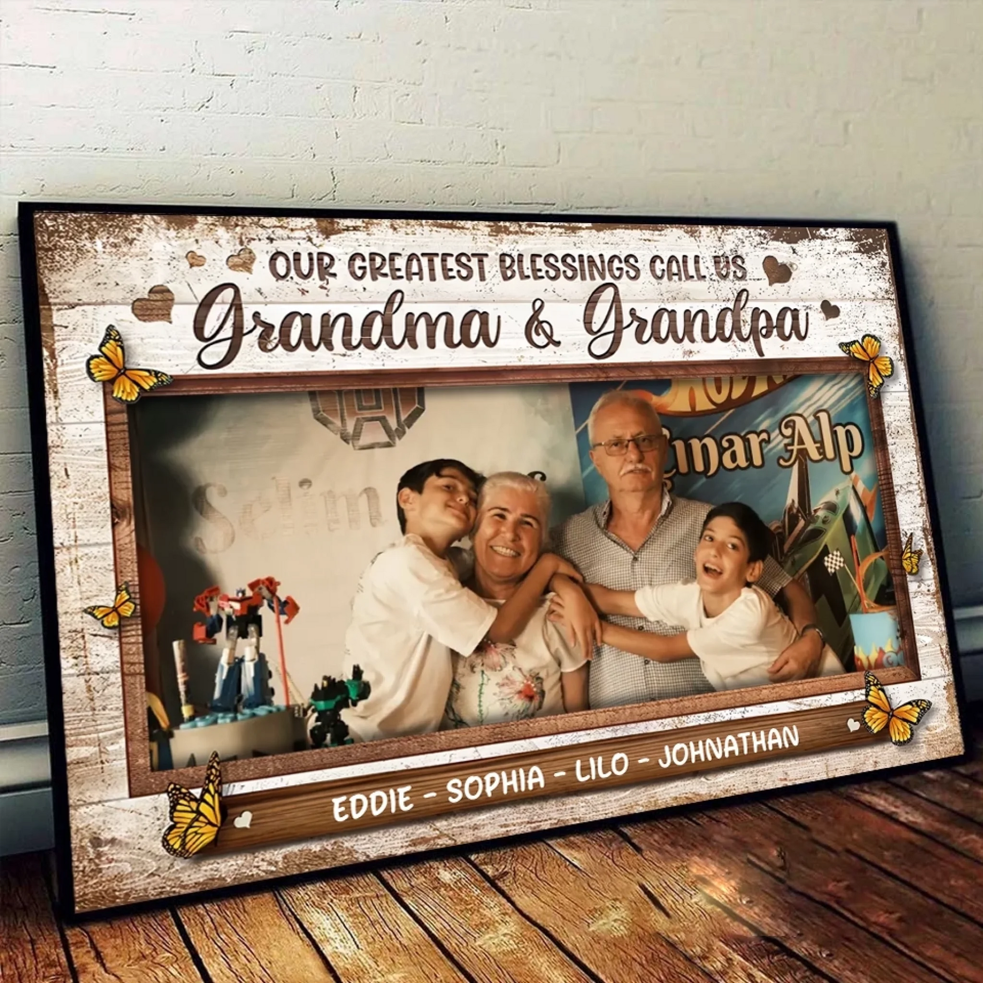 3. Grandkids Make Life More Grand – Personalized Horizontal Poster with Photo Upload, Heartfelt Gift for Grandparents - POS-MAY25-015-HA