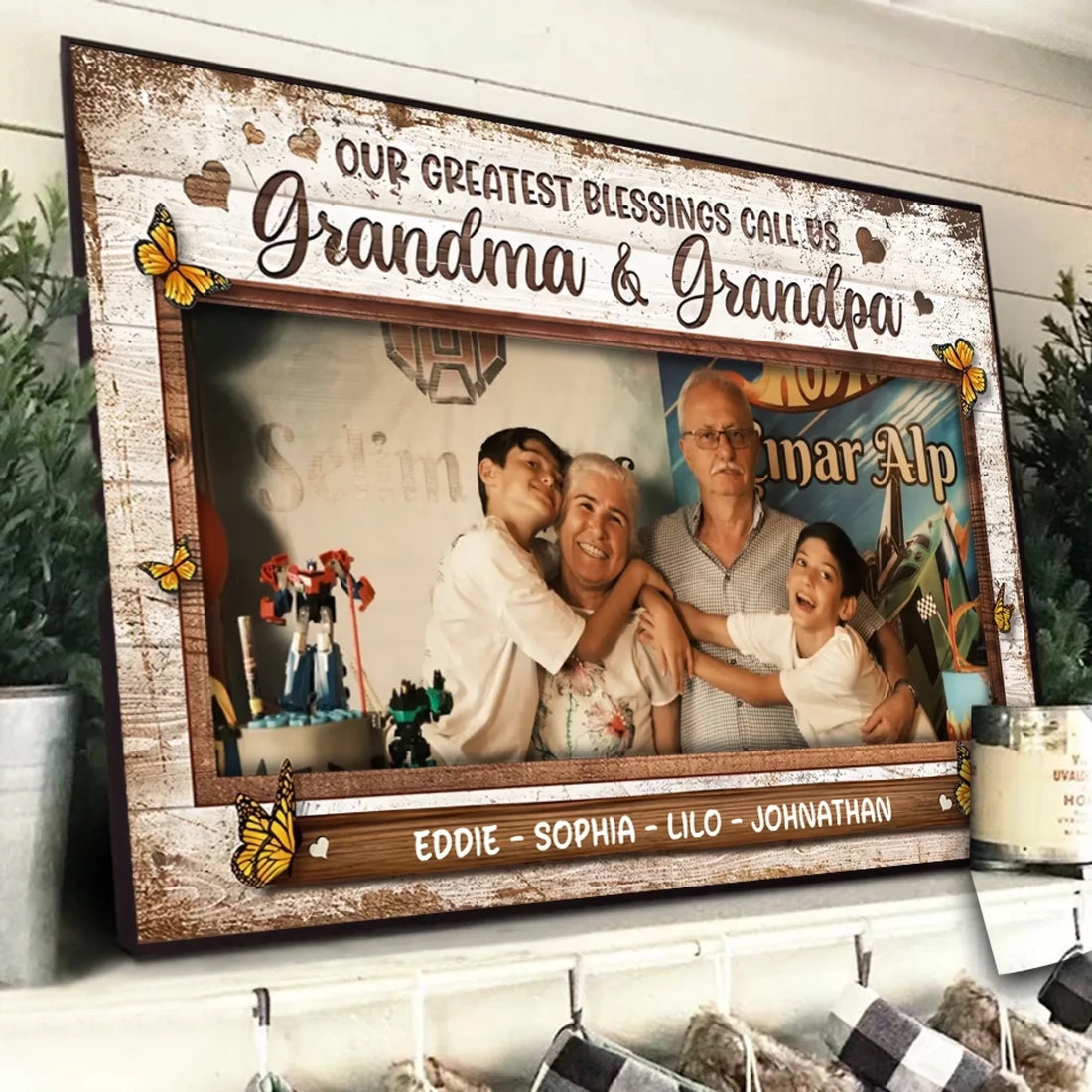 1. Grandkids Make Life More Grand – Personalized Horizontal Poster with Photo Upload, Heartfelt Gift for Grandparents - POS-MAY25-015-HA