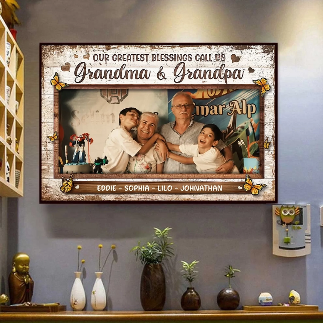 1. Grandkids Make Life More Grand – Personalized Horizontal Poster with Photo Upload, Heartfelt Gift for Grandparents - POS-MAY25-015-HA