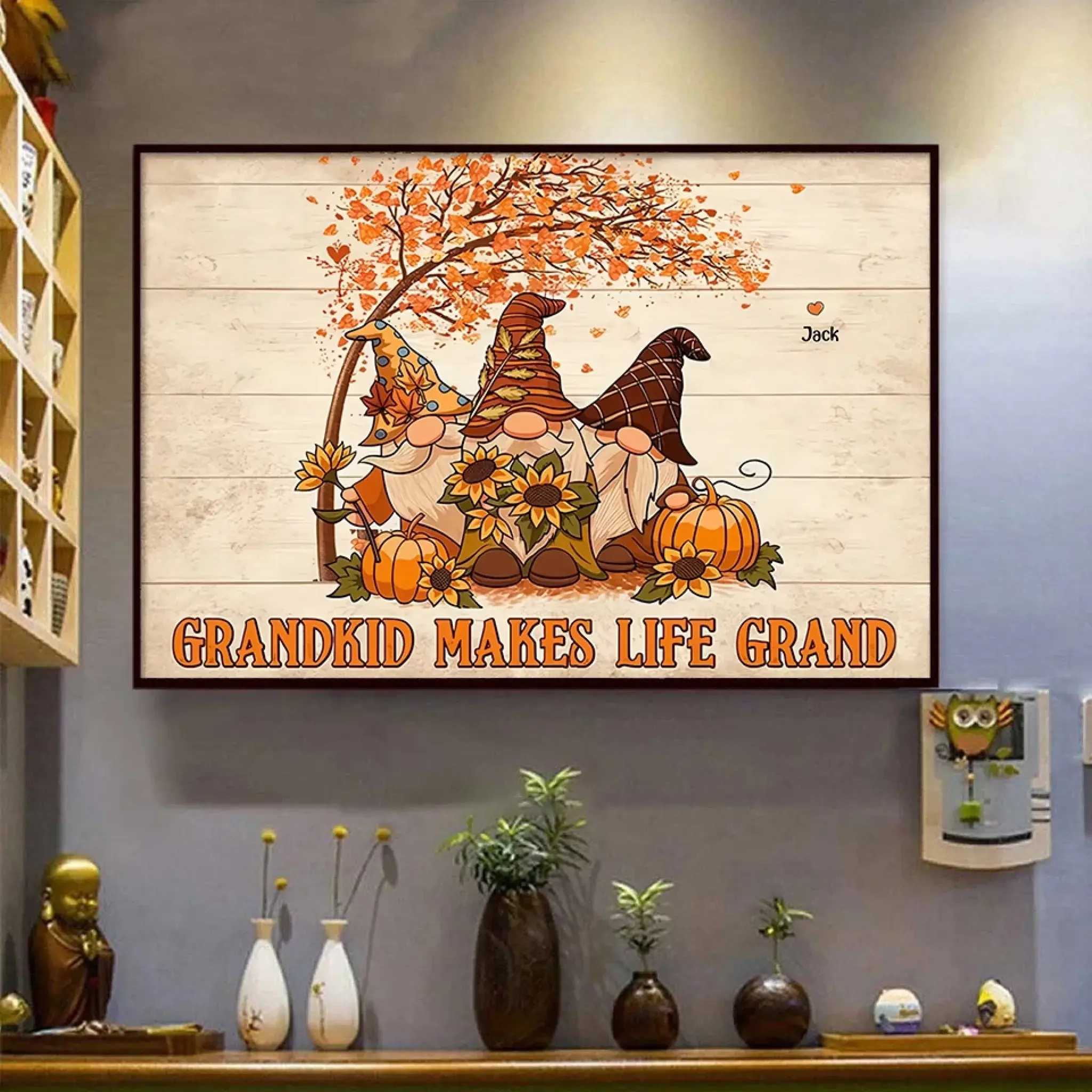 1. Grandkids Make Life Grand – Personalized Horizontal Poster, Custom Gift for Grandma and Grandpa - POS-MAY25-014-HA